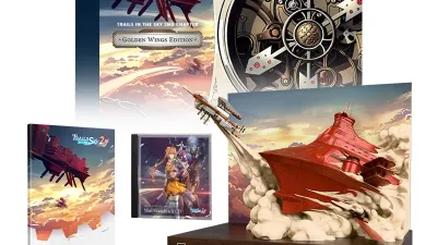 官方收藏版产品图:收藏盒、Glorious x Arseille 立体模型、画集、迷你原声 CD、SteelBook 与游戏盒平铺展示
