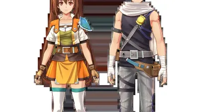 官方 Clear Data Bonus 图:Estelle 与 Joshua 穿着原版 SC 风格的 Classic Style 服装